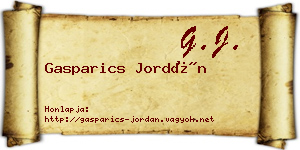 Gasparics Jordán névjegykártya